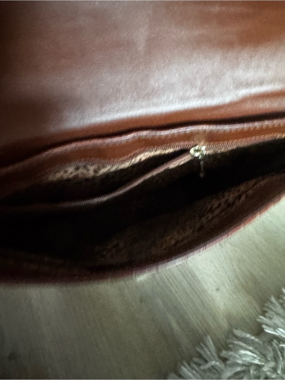 Longchamp Cavalcade Croc Leather Flap Crossbody Cognac  $600 AUTHENTIC - Picture 8 of 8